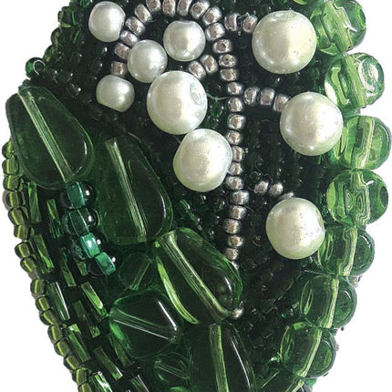 Beadwork kit for creating broоch "Lily of the valley"