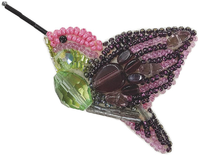 Beadwork kit for creating broоch "Hummingbird"
