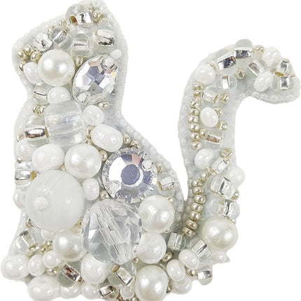 Beadwork kit for creating broоch "Cat"