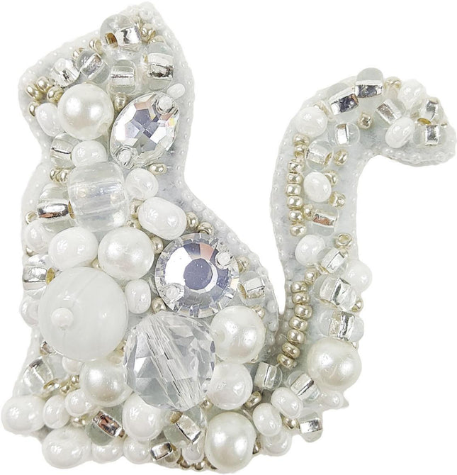 Beadwork kit for creating broоch "Cat"