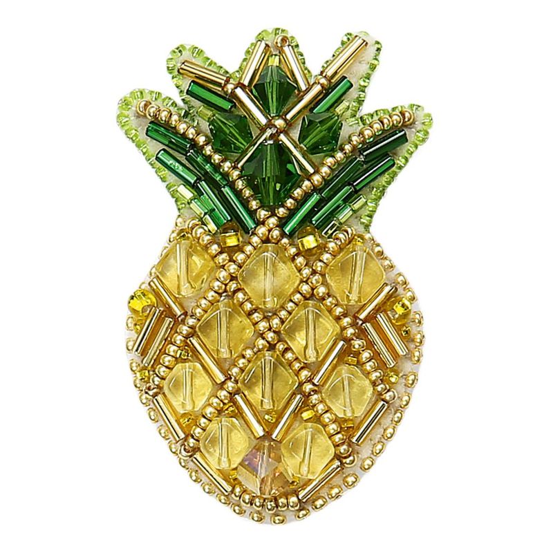 Beadwork kit for creating broоch "Pineapple"