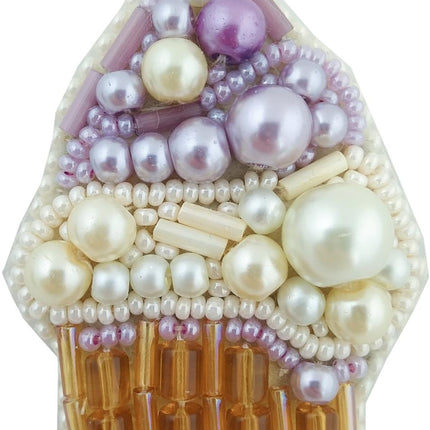 Beadwork kit for creating broоch "Cake"