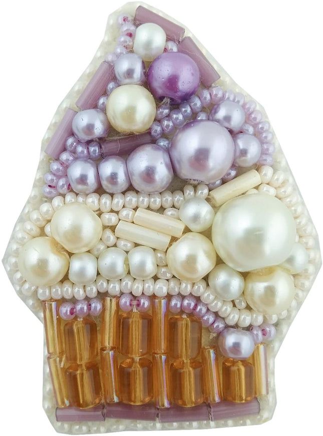 Beadwork kit for creating broоch "Cake"