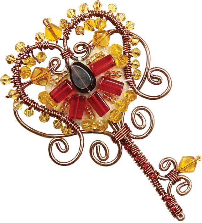 Beadwork kit for creating broоch "Key"