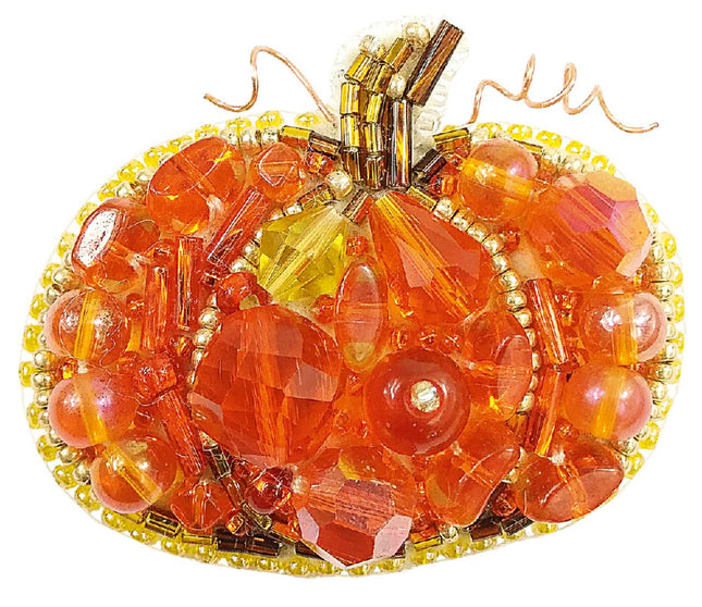 Beadwork kit for creating broоch "Pumpkin"
