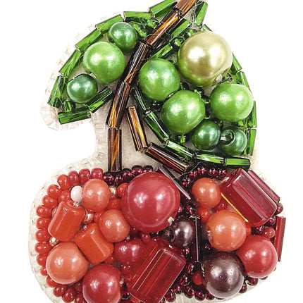 Beadwork kit for creating broоch "Cherry"