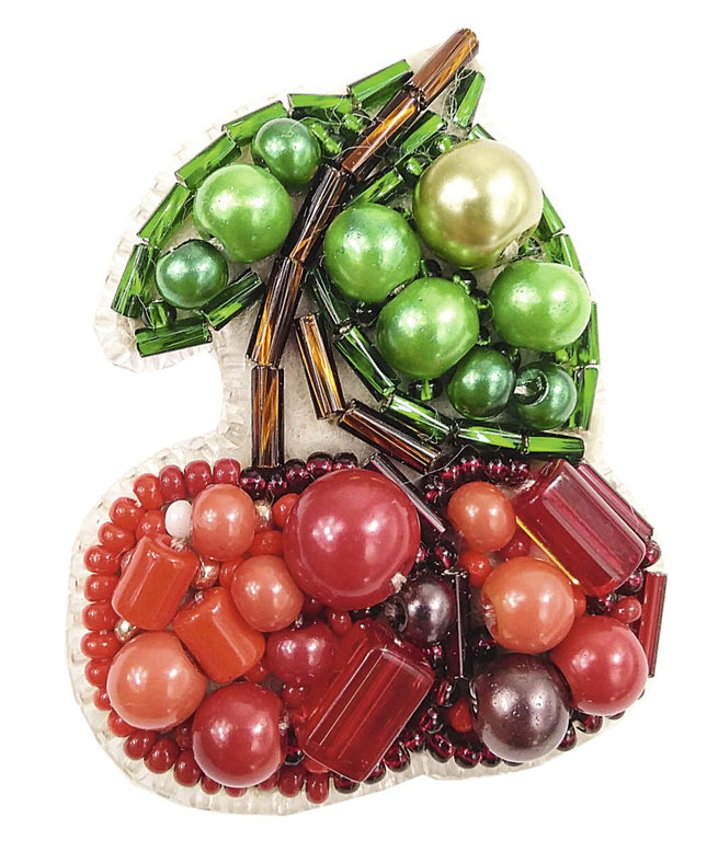 Beadwork kit for creating broоch "Cherry"