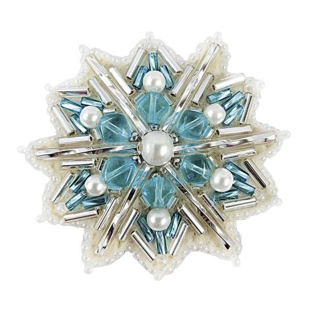 Beadwork kit for creating broоch "Snowflake"