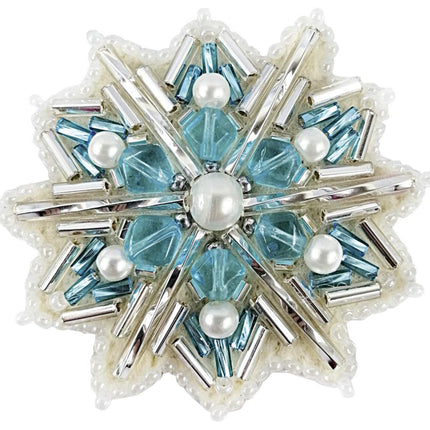 Beadwork kit for creating broоch "Snowflake"