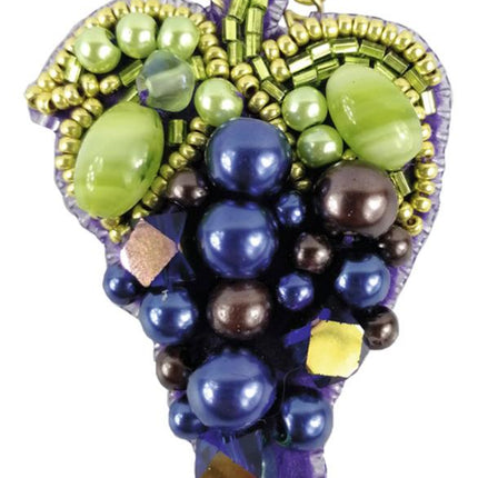 Beadwork kit for creating broоch "Grape"