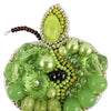 Beadwork kit for creating broоch "Green apple"