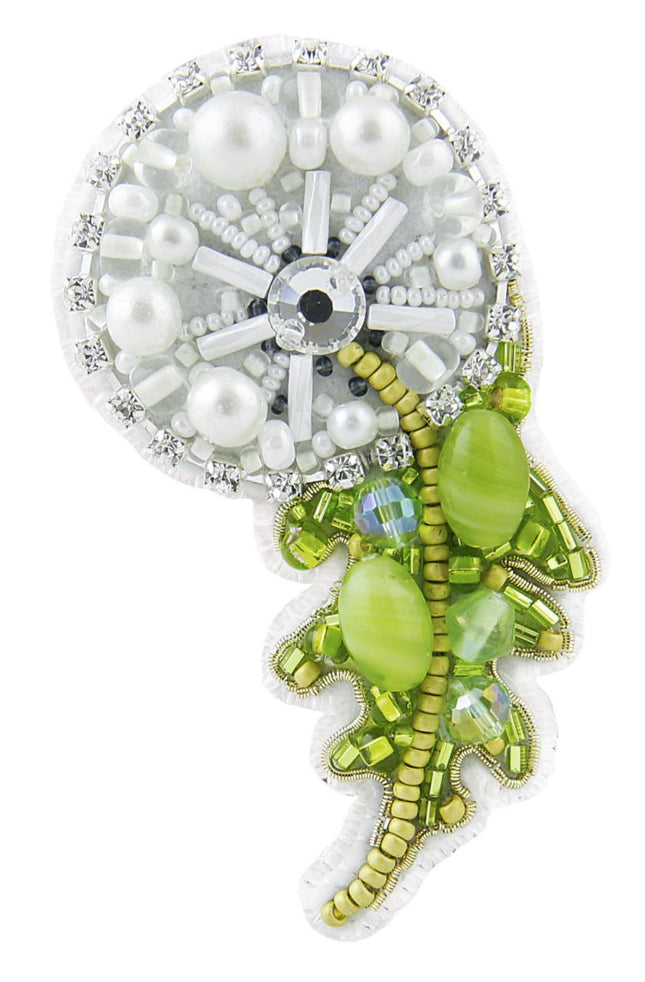 Beadwork kit for creating broоch "Dandelion"