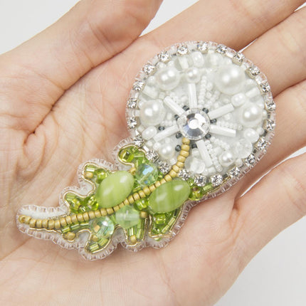 Beadwork kit for creating broоch "Dandelion"