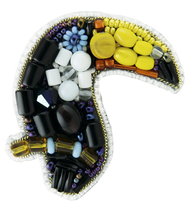 Beadwork kit for creating broоch "Toucan"