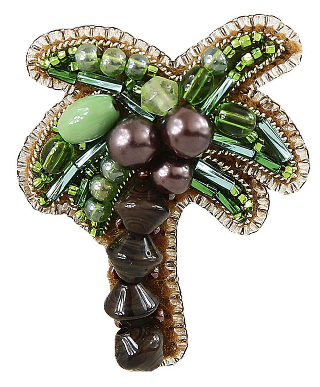 Beadwork kit for creating broоch "Palm"