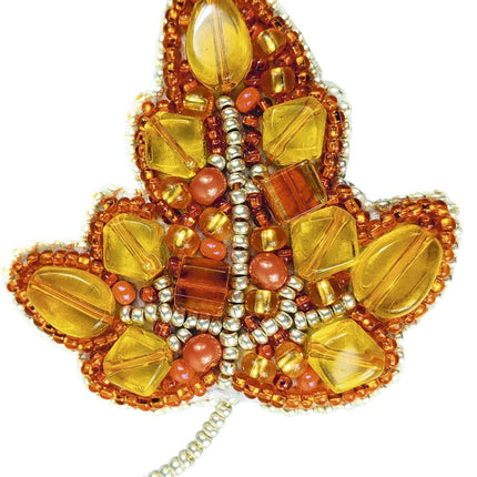 Beadwork kit for creating broоch "Leaf"