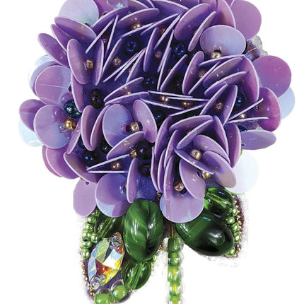 Beadwork kit for creating broоch "Hydrangea"