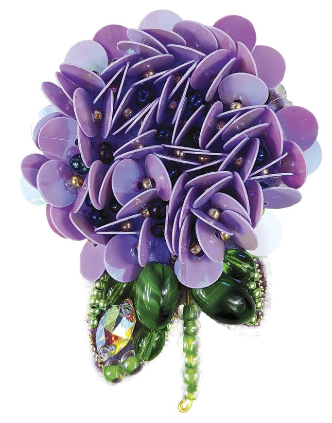 Beadwork kit for creating broоch "Hydrangea"