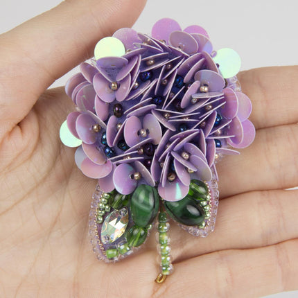 Beadwork kit for creating broоch "Hydrangea"