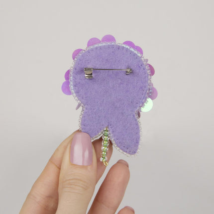 Beadwork kit for creating broоch "Hydrangea"