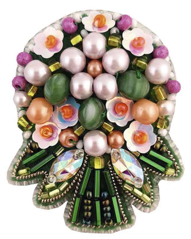 Beadwork kit for creating broоch "Bouquet"