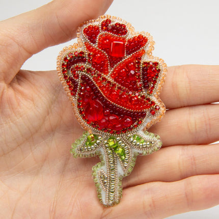 Beadwork kit for creating broоch "Rose"