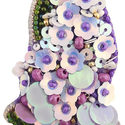 Beadwork kit for creating broоch "Lilac"