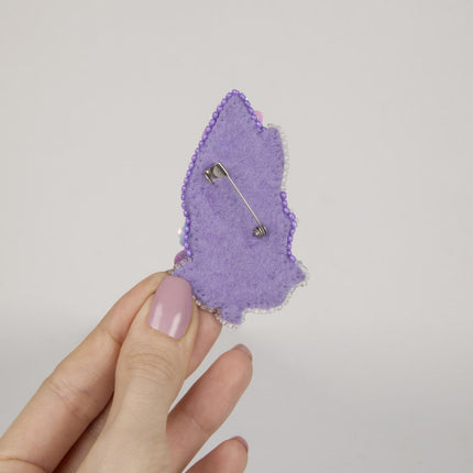 Beadwork kit for creating broоch "Lilac"