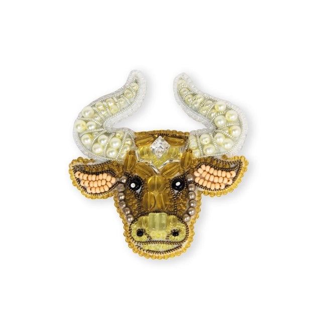 Beadwork kit for creating broоch "Bull"