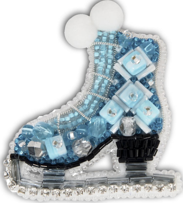 Beadwork kit for creating broоch "Skates"