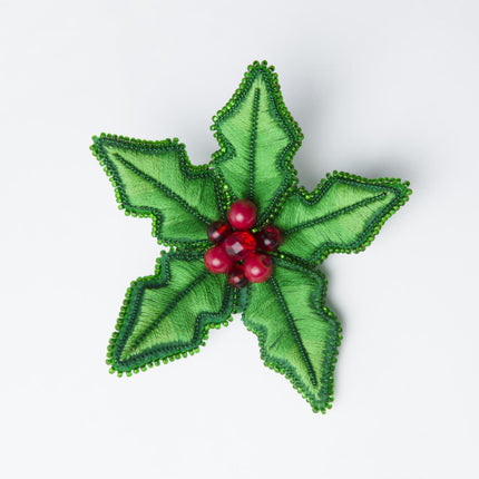 Beadwork kit for creating broоch "Holly"