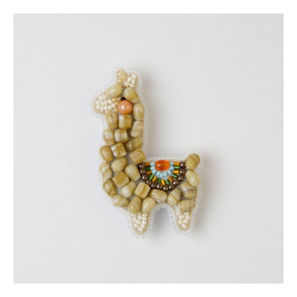 Beadwork kit for creating broоch "Lama"