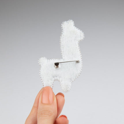 Beadwork kit for creating broоch "Lama"