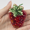 Beadwork kit for creating broоch "Strawberry"