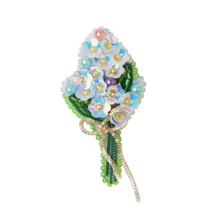 Beadwork kit for creating broоch "Forget-me-nots"
