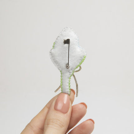 Beadwork kit for creating broоch "Forget-me-nots"