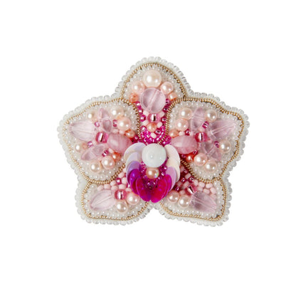 Beadwork kit for creating broоch "Orchid"