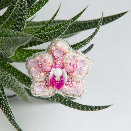 Beadwork kit for creating broоch "Orchid"