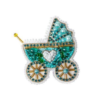 Beadwork kit for creating broоch "Stroller"