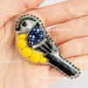 Beadwork kit for creating broоch "Blue tit"