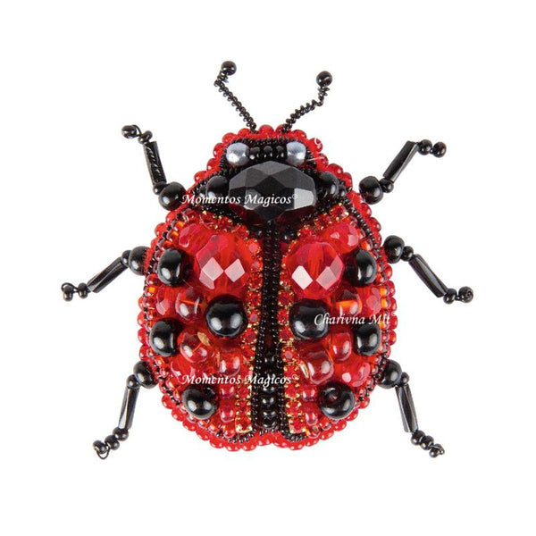 Beadwork kit for creating broоch "Ladybug"