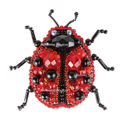 Beadwork kit for creating broоch "Ladybug"