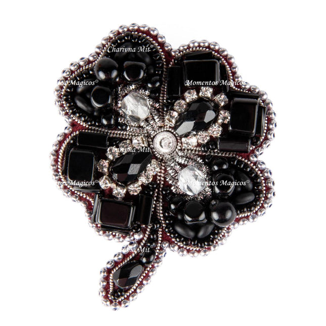 Beadwork kit for creating broоch "Four-leafed"