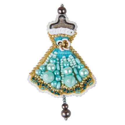Beadwork kit for creating broоch "Dress"
