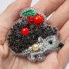 Beadwork kit for creating broоch "Hedgehog"