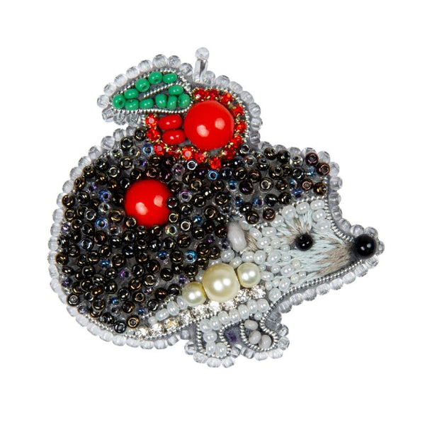 Beadwork kit for creating broоch "Hedgehog"