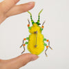 Beadwork kit for creating broоch "Green beetle"