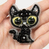 Beadwork kit for creating broоch "Black cat"