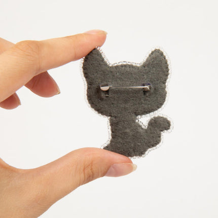 Beadwork kit for creating broоch "Black cat"