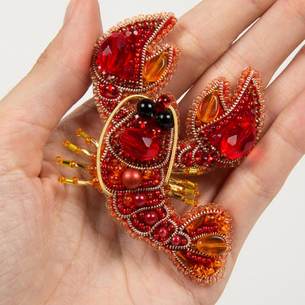 Beadwork kit for creating broоch "Cancer"